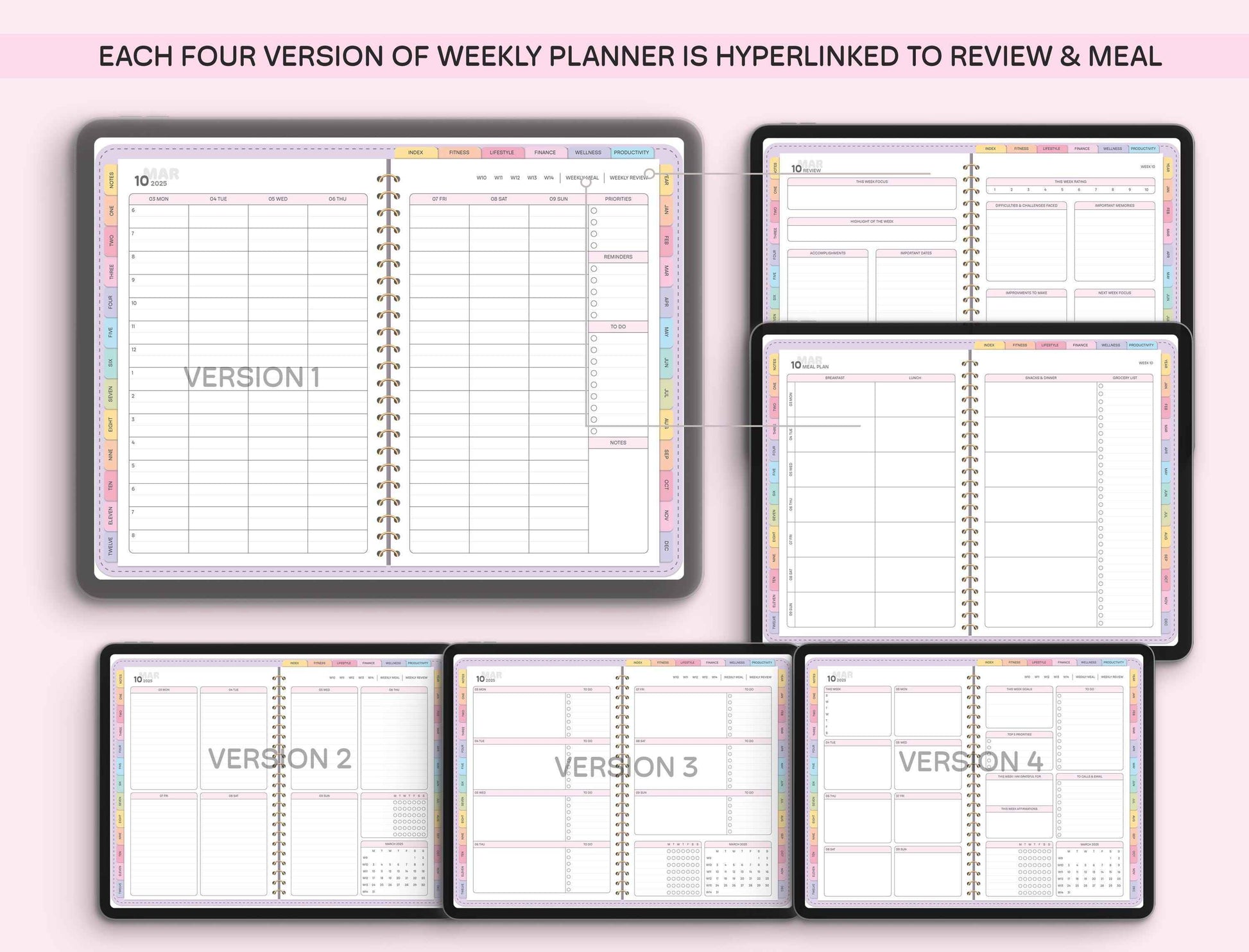All-In-One Digital Planner 2025, 2026, 2027, Digital Planner, Digital Journal, Digital Goodnotes Template, Weekly, Daily Planner, Notability