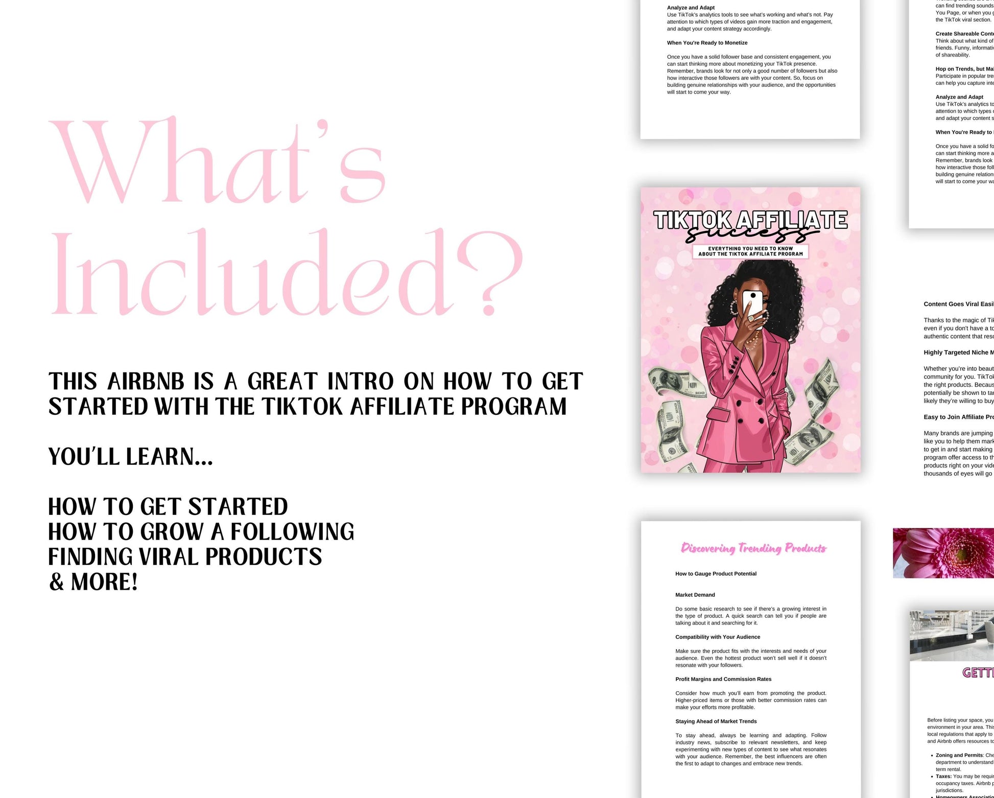 Tiktok Affiliate Guide, Faceless Marketing Guide, Social Media Guide, Canva Guide, Girl Boss PLR Ebook, Done for You