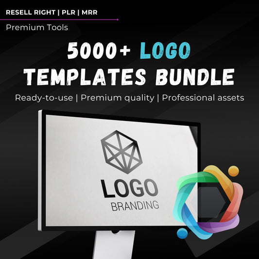 1,500+ Logo Templates Bundle | Editable Designs for Brands, Creators & Businesses | SVG | PLR + MRR | Rebrand, Sell, Logo Bundle, Pro Logo