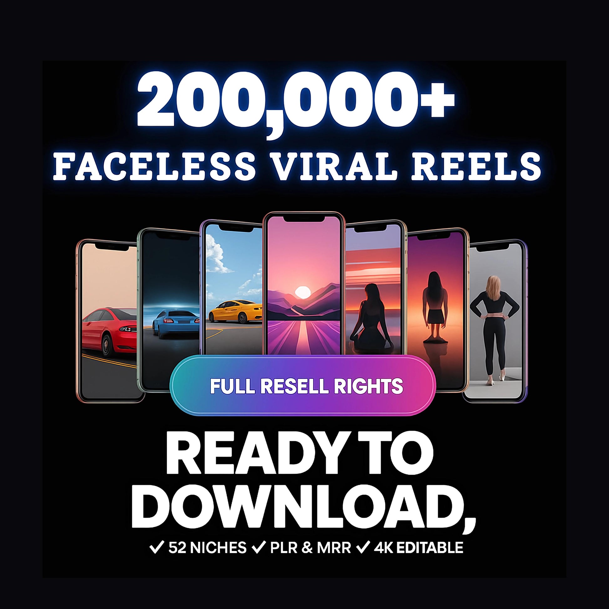 Faceless Video Reels Bundle, Viral Reels, Faceless Reels Bundle, Aesthetic Video, Luxury Reels, Viral Hooks, Aesthetic Reels, Reels