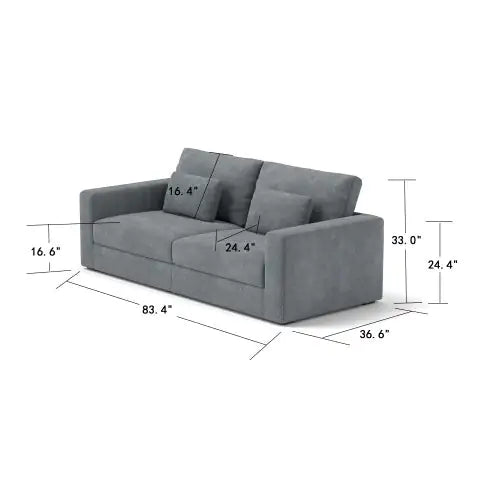 Modern 83" Sofa Lounge, Haze - 3 Seater with Easy-Clean Cover