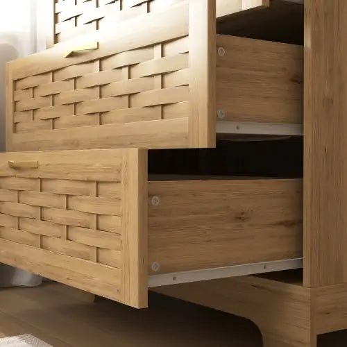 Wood 4-Drawer Dresser – Modern Farmhouse Storage Organizer for Bedroom & Nursery - Luxe Haus Studio